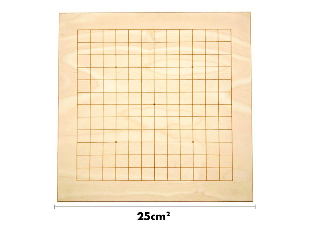 Jeu de Go en bois (plateau réversible) – Carré 9x9 et 13x13 en bois véritable avec pierres en forme de lentille | Cadeau personnalisé